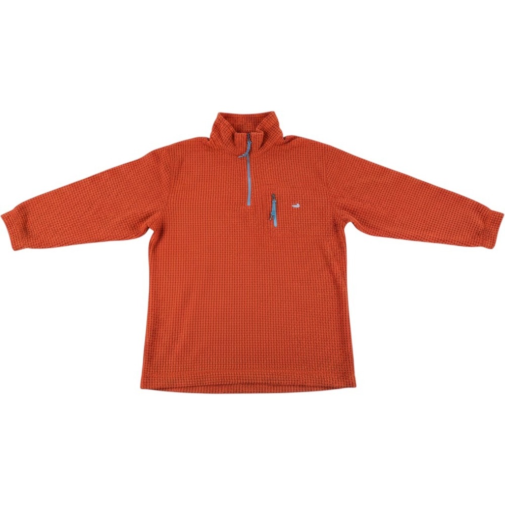 Southern Marsh Pullover Large Fieldtec Waffle Grid Fleece Quarter Zip Orange